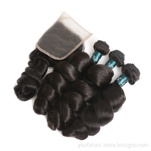 Ali express Luxurious Brazilian Loose Wave Virgin Hair Bundle Customize Logo Own Name Brand Personal Label Human Hair Extensions